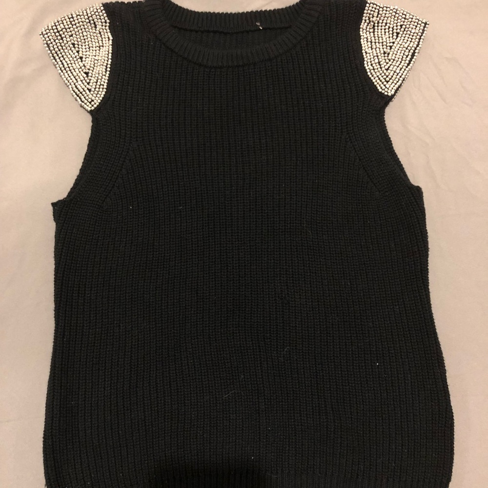 Sleeveless Studded Sweater
